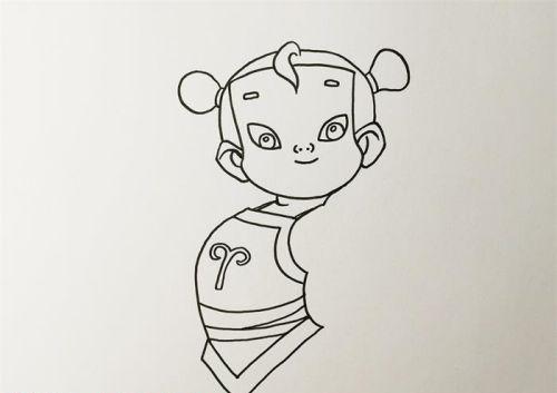 可爱全身哪吒简笔画怎么画 魔童哪吒简笔画大全