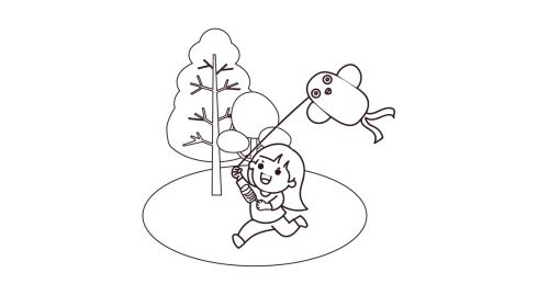 小女孩放风筝简笔画怎么画 简单又好看放风筝简笔画图片大全