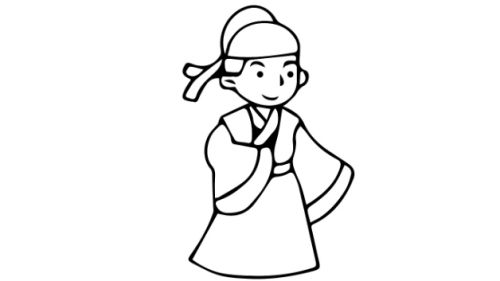彩色古代诗人简笔画画法教学 人物涂色古代诗人简笔画怎么画