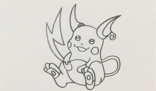 可爱彩色皮卡丘简笔画教学图解 最萌简单皮卡丘简笔画怎么画-素描自学网 可爱彩色皮卡丘简笔画教学图解 最萌简单皮卡丘简笔画怎么画