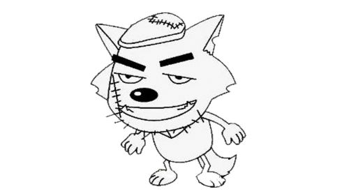 彩色有颜色灰太狼简笔画怎么画 可爱灰太狼简笔画画法图解